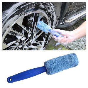 NOCASE Motorcycle Detailing Car Wheel Wash Brush Portable Microfiber Tire Rim Brush  with Plastic Handle Car Cleaning Tool Auto Trunk