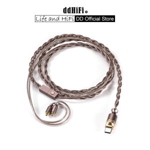 DD ddHiFi M130B (Coffee Cable) Professional All-in-one USB-C Decoding Upgrade Cable Supports In-Line Controls and Microphone