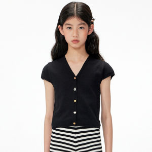 LOVESASAKIDS | Cool and Comfortable Short Sleeve V-Neck Cardigan T-shirt