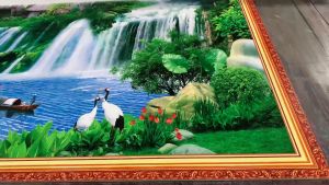 tranh 3d đồng quê gạch men trang trí nhà cửa ốp tường