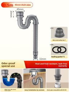 SUNINLIFE | Universal Soft Sink Drain Hose Kit