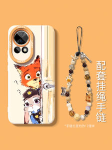 Huawei Nova13 pro Silicone Phone Case Cartoon Animal City Design with Lanyard Girls Stylish Back Cover Heat Dissipation