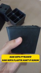 KAKI KURSI SOFA HITAM PLASTIK | KAKI KURSI PER 1 SET ISI 4 PCS | KAKI SOFA PYRAMID  KOKOH KURSI FURNITUR MEUBEL TINGGI 6CM