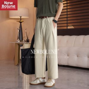 NEW BOLUNE | Stylish Elastic Mens Straight Trousers