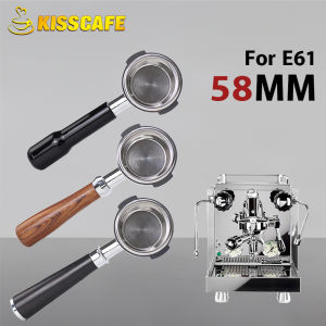 58MM Coffee Bottomless Portafilter Naked For E61 EXPOBAR Two Ears With Filter Basket Espresso Machine Accessories Barista Tools
