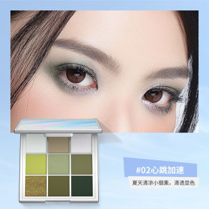 SHEDELLA Dreamy Nine Colors Eyeshadow Palette Womens Light Makeup Macaron Colored Green Blue Pearl Spring Summer Daily Eyeshadow