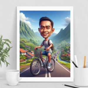 Karikatur Foto Wajah dan Bingkai A4 + cetak