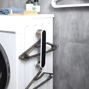 MLADEN Household Telescopic Wall Mounted Wall Organizer Hanger Storage Without Punching Clothes Drying Storage Balcony Storage Rack