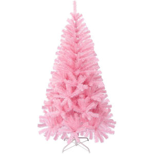 NUVOX Pink Christmas Tree 4-8FT Christmas Tree with Metal Stand Artificial Pink Tree Easy Assembly for Indoor Outdoor Holiday Decoration