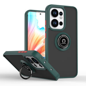 Oppo Reno 13A 5G CPH2699 Case Metal Ring Holder Shockproof Silicone Bumper Matte Back Cover Hard Phone Case for Oppo Reno 13A 5G