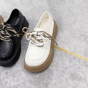 หนังสิทธิบัตรญี่ปุ่น รองเท้าหนัง สไตล์อังกฤษ 2022 รองเท้าส้นหนา พื้น รองเท้า Loafers พร้อมส่ง