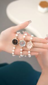 REBIRTH Jam Tangan Wanita Model Korea Mutiara Tali Gelang Anti Air Jam Tangan Cewek