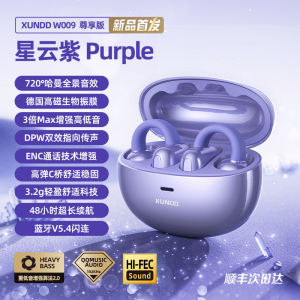 Tai Nghe Bluetooth Không Dây Thoải Mái Xundd W005 Flow Purple Không Đeo Tai Thiết Kế Kẹp Tai Tiếng Bass Mạnh Thời Gian Sử Dụng Pin Dài