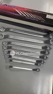 KWT TAIWAN 8 PCS DOUBLE RING SPANNER OFFSET WRENCH DROP FORGED SET 12 POINT - KUNCI RING 8mm-24mm