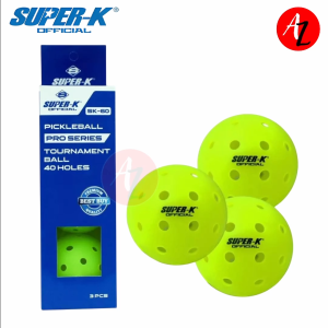 Super-K Official Size Pro Series 40 Holes Tournament Pickleball Ball 3/Tube  (SK-60)