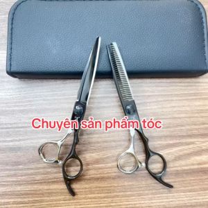 Kéo cắt tỉa tóc Nhật TITAN cao cấp 6.0 in ( Titan đen )
