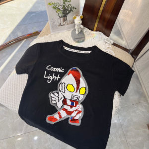 Stylish Short Sleeve T-Shirt for Big Boys Color Changing Glitter Cartoon Anime Cool Super Handsome Top Cotton Moisture Wicking round Neck Loose Fit