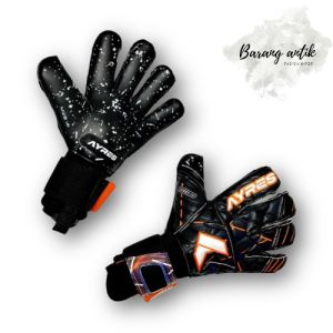 Sarung tangan kiper Bola Ayres 02 hitam oren  terbaru
