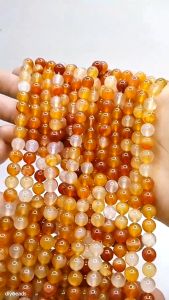 Natural Carnelian Agate Gemstone Beads Loose Crystal Stone Bead 8mm Round DIY Jewelry Making Accessories L2-00570