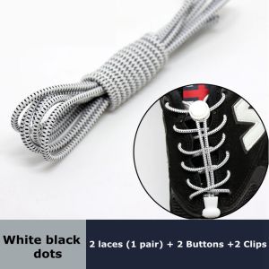 Round Elastic Shoelaces Suitable For Various Shoe Accessories No Tie Shoelace Fixed Stretching Locking Lazy Laces 1 Pair