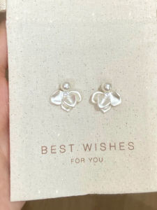 KAQI | French White Floral Faux Pearl Earrings Stylish Elegant Ear Accessories
