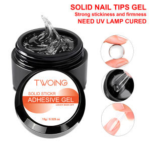 TWOING 15g Multifunctional Solid Nail Tips Gel - Non-Stick Hand Nail Gel Rhinestone Gel For DIY Manicure At Home Long Lasting