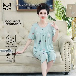MiiOW | Mid-aged Women Summer Breathable Modal Pajama Set