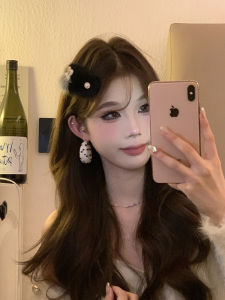 กิ๊บติดผมปมลูกปัดขนสัตว์น่ารักสไตล์หวานๆ กิ๊บติดผมหน้าม้าแฟชั่นสำหรับฤดูใบไม้ร่วงและฤดูหนาว