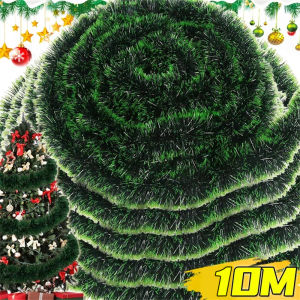 2/10M Giáng Sinh Vòng Hoa ruy-băng màu xanh lá cây Tự Làm Cây giáng sinh Foil Kéo Hoa Ruy Băng tiệc cưới Nhà đồ trang trí treo lên Pendent Cung Cấp