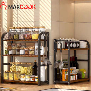 Maxcook 2/3 Tier Spice Rack Condiment Seasoning Storage Organizer For Kitchen Multi-furniture Storage Rack