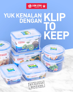 KLIP TO KEEP 1003 1500 ML KP-53 Lion Star Kotak persegi tinggi Box plastik Wadah 1.5 liter