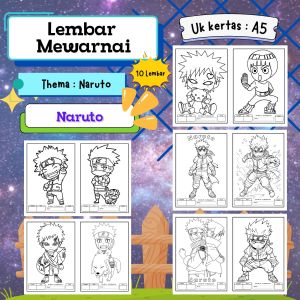 Iyasayuriart - Paket Lembar Mewarnai A5 - Coloring Paper