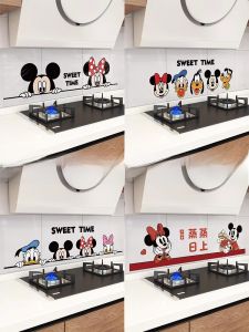 Cartoon Mickey Kitchen Oil Smoke Film Tile Stove Top Special Anti-oil Sticker Waterproof Fireproof Wall Paper Decorations