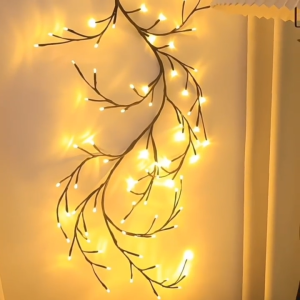 Bendable Willow VineLights Branch Lights USB Rattan Tree DecorativeLight Night Light For Wall Bedroom IndoorOutdoor Tree Branch Lights Room layout flickering lights Vine Fairy StringLights DlySmartphones Christmas