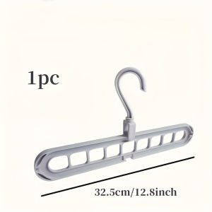 "1Pc 9-Hole Space-Saving Clothes Hanger Foldable Durable Closet Organizer for Shirts Pants Bags & More"