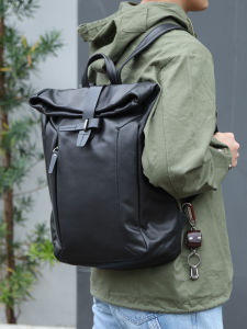 WANYE | Genuine Leather Backpack for Men Big Capacity Travel Casual Business Commute Laptop Bag