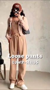 TINO TINO Celana Panjang Highwaist Celana Kulot Highwaist Loose Cullote Pants Training H1135 Kulot Wanita Import