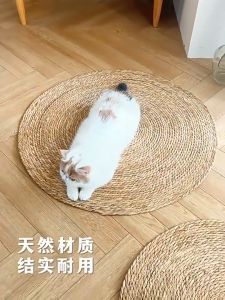 40/60/80CM Round Cat Scratching Mat Natural Sisal Hand Woven Rattan Wear-resistant Breathable Sleeping Pad Stable