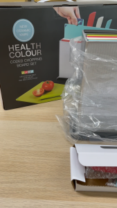 TAURUS CB-400 Color Coded Chopping Boards Set with Coordinated Knives & Storage - Multi Purpose Kitchen Use