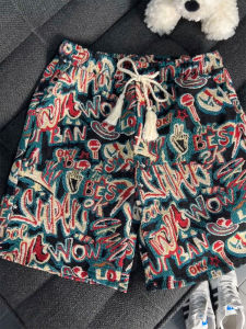 Quần Short Graffiti Hawaii Mùa Hè Cho Nam Quần Dài Năm Điểm Phong Cách Dân Tộc Thiết Kế Độc Đáo Quần Dài Cạp Vừa