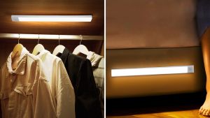 Motion Sensor Cabinet Night Light Wireless Smart Sensor Light 20/30/40/60CM LED USB Rechargeable Induction Lamp LED Night Light For Room Cabinet Kitchen Bedroom Toilet Stairs Home Lighting 1 Year Warranty