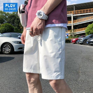 White Ice Silk Mens Shorts Casual Thin Five-Color Fat People Large Size Summer Trendy Pants Middle-Length Straight Leg Shorts