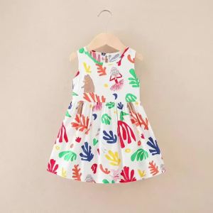 Girl Dress Cotton Summer Kids Clothes Girls Children Flower Dresses Sleeveless Princess Party Outfit Childrens Clothing