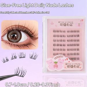 VelvetLash【Local Stock】Natural Glue-Free False Eyelashes Diy Cluster Lashes Self Adhesive Reusable Eyelashes Waterproof Long Lashes