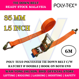 POLY-TEX® POLYESTER TIE DOWN BELT / RATCHET CARGO LASHING SYSTEM / CARGO STRAP BELT 3TON (35MM X 6M)