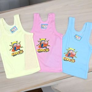 12 PCS KAOS SINGLET ANAK MOTIF NARUTO UNTUK USIA 0 BULAN -8 TAHUN/PAKAIAN DALAM ANAK LAKI-LAKI /PEREMPUAN /KAOS KUTANG ANAK
