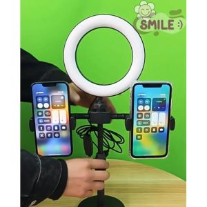 Smile😊 พร้อมส่ง💯 ไฟไลฟ์สด ไฟวงแหวนLED+พร้อมขาตั้ง+2 ที่จับมือถือ ไฟไลฟ์สดมีขาตั้งไฟ โหมดไฟ 3 สี / 10 ระดับ Ring Light