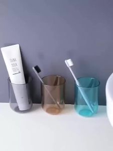 【MY仓发货 简约漱口杯透明ins网红家用北欧学生纯色宿舍高颜值日式撞色轻奢 颜色随机