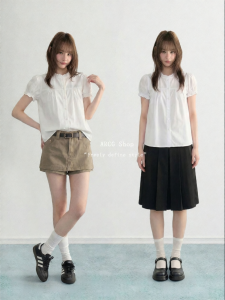 ARCG | White Lace Collar Puff Sleeves Shirt