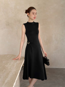 XXNING | Đầm Dài Elegance Pháp có Khóa Kim Loại Nẹp eo